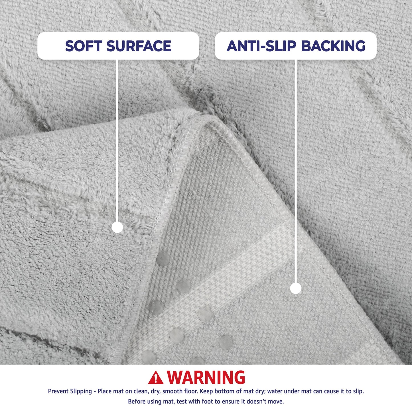 American Soft Linen Katiy Bath Rug – 21x34 Inches Non-Slip Premium Cotton Comfort - Bath Mats for Bathroom