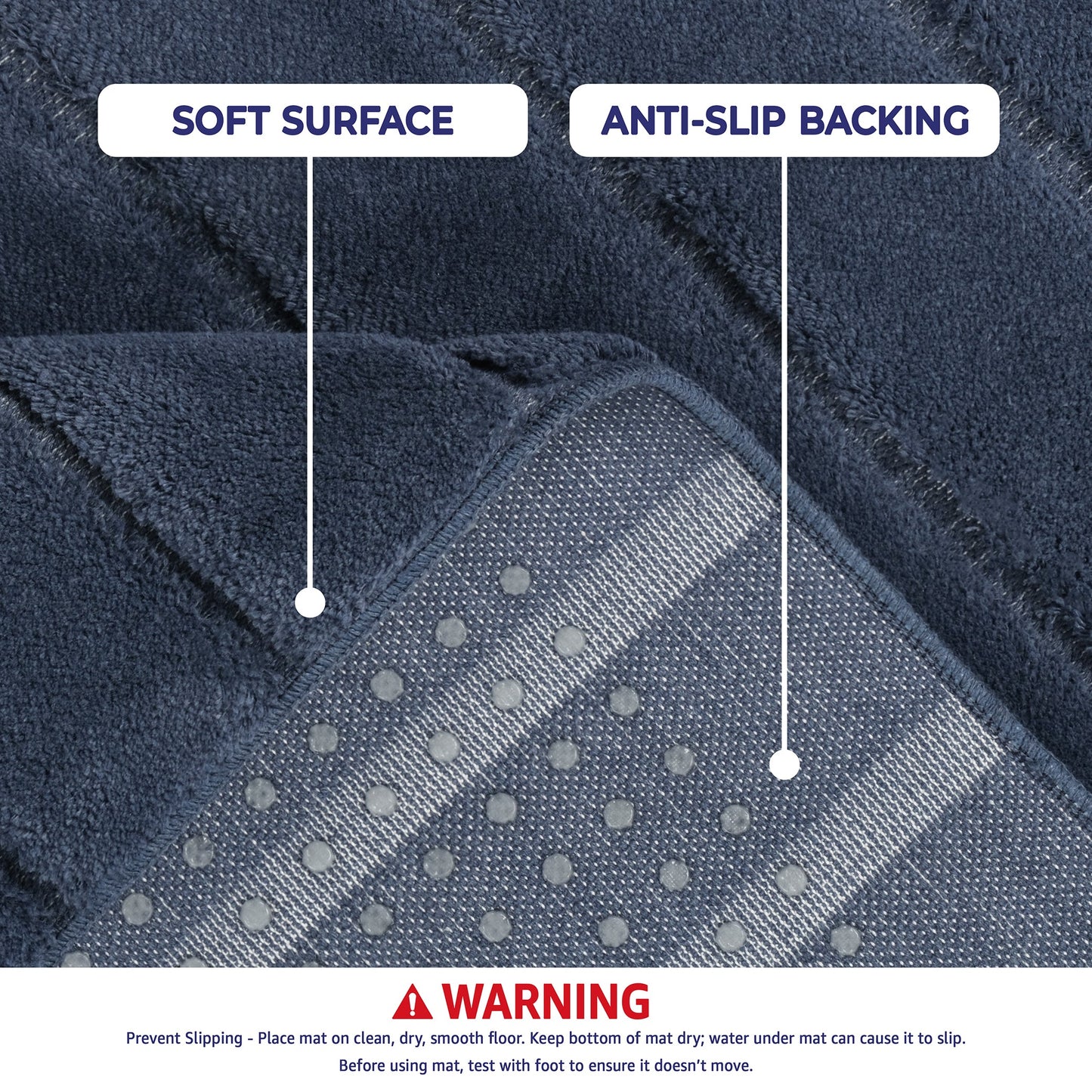 American Soft Linen Katiy Bath Rug – 21x34 Inches Non-Slip Premium Cotton Comfort - Bath Mats for Bathroom