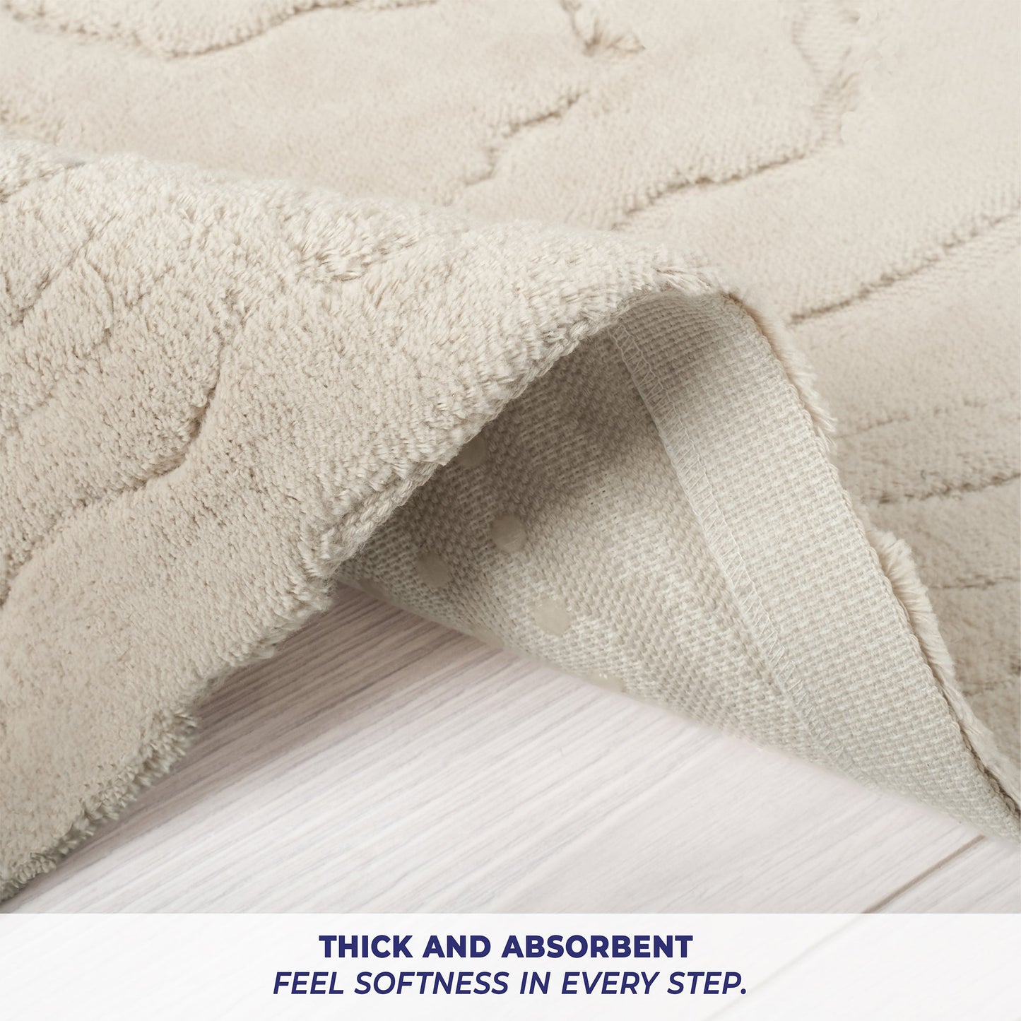 American Soft Linen Lovi Bath Rug – 21"x34" Premium Cotton, Non-Slip Design - Bath Mats for Bathroom