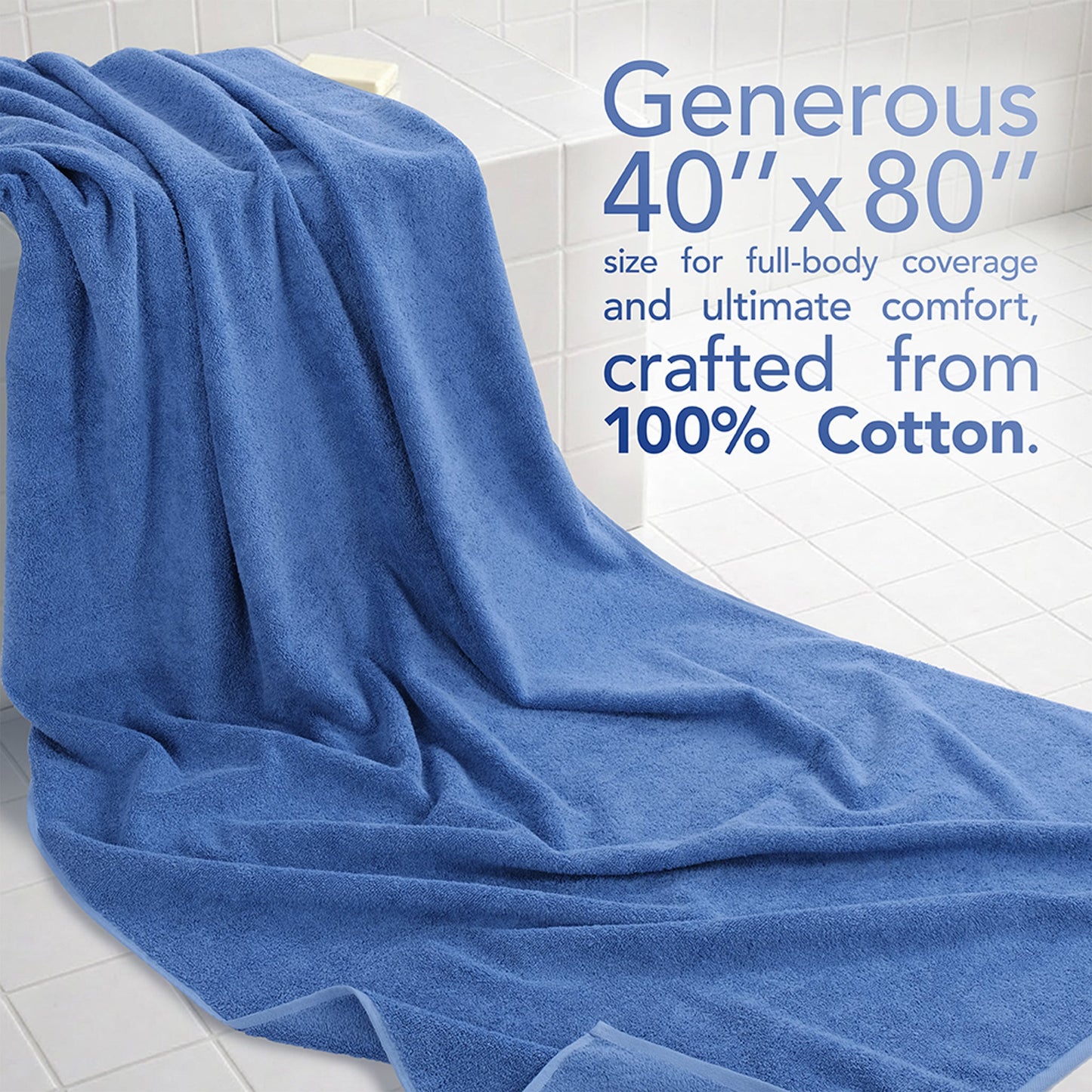 40x80 Inch Premium Bath Sheet OVERSIZED 100% Ring Spun Cotton, Luxury, Maximum Softness, Extra Large Bath Towel