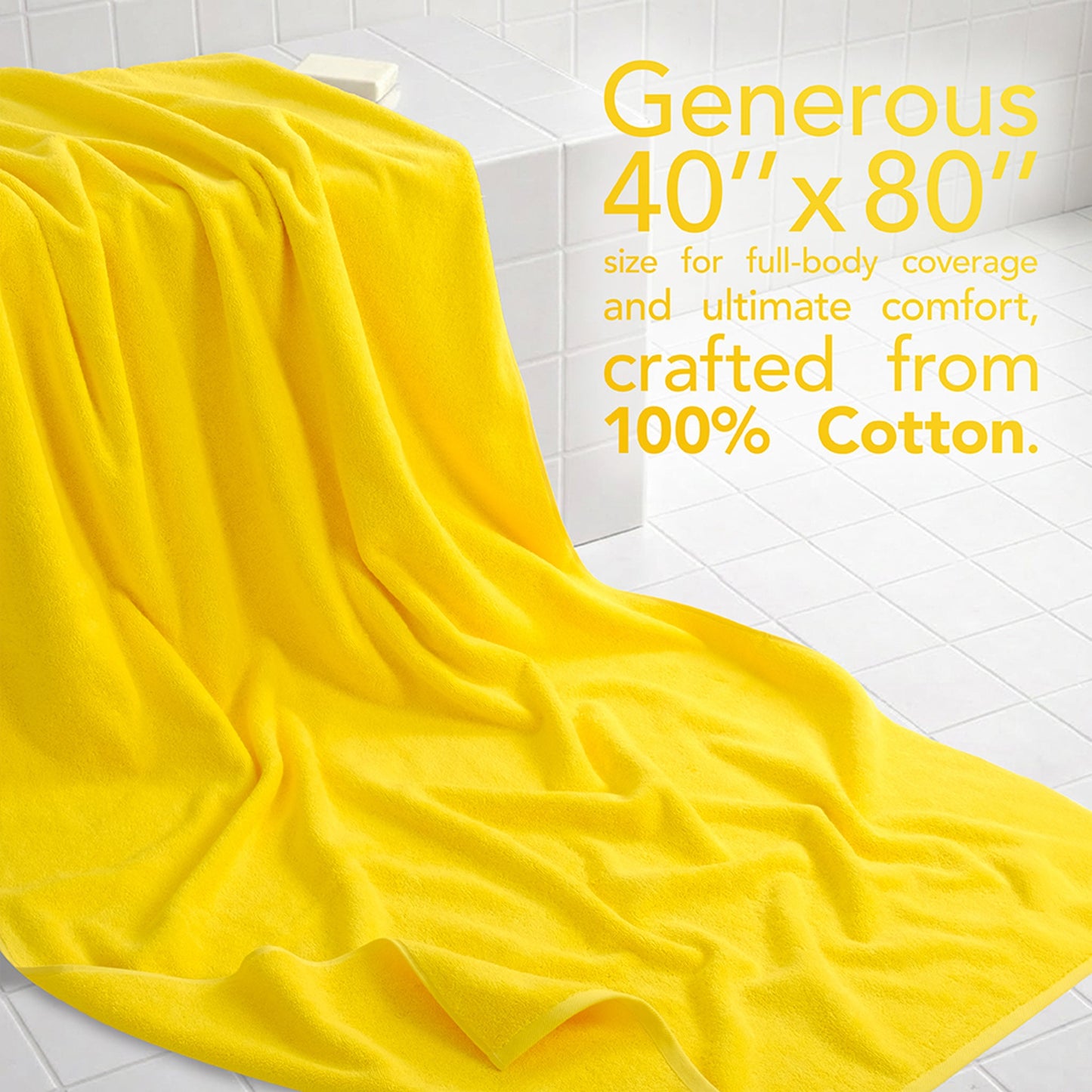 40x80 Inch Premium Bath Sheet OVERSIZED 100% Ring Spun Cotton, Luxury, Maximum Softness, Extra Large Bath Towel
