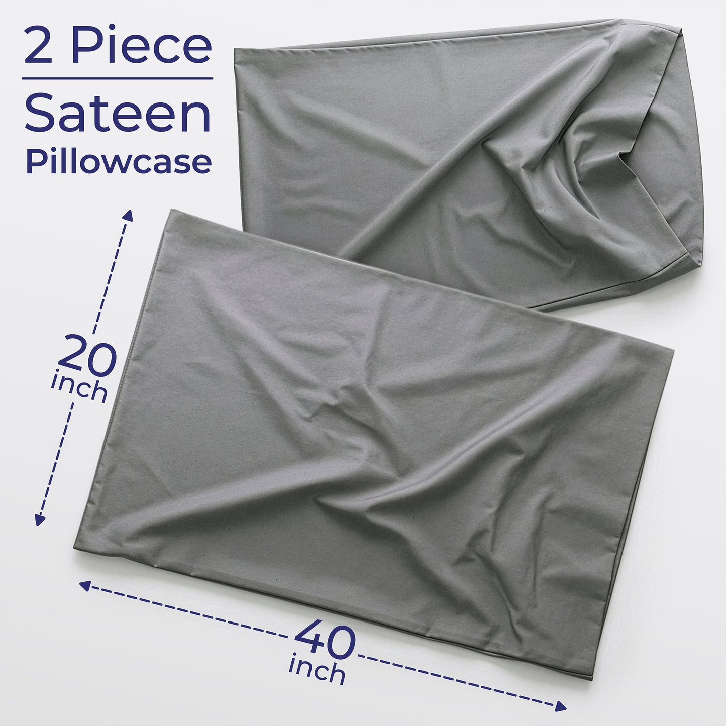American Soft Linen 100% Cotton Sateen Pillowcase Set (2 Piece) - Soft, Breathable, Hotel Quality Pillow Covers