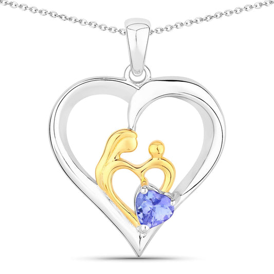 0.45 Carat Genuine Tanzanite .925 Sterling Silver Pendant