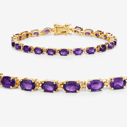 7.98 Carat Genuine Amethyst .925 Sterling Silver Bracelet
