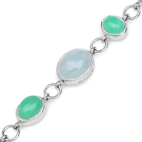 15.67 Carat Genuine Multi Stone .925 Sterling Silver Bracelet
