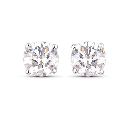 0.54 Carat Genuine White Diamond 14K White Gold Earrings