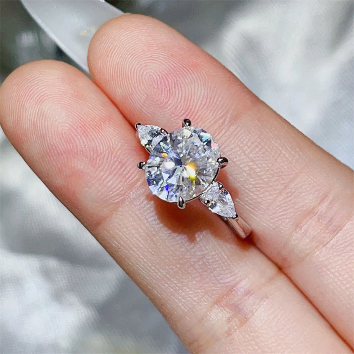 3 Carat Moissanite 925 Sterling Silver Ring