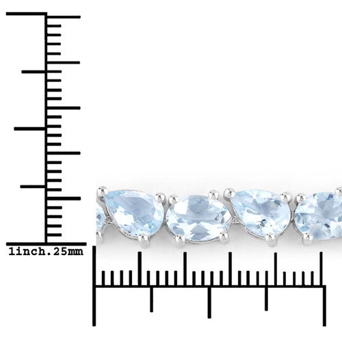 16.20 Carat Genuine Aquamarine .925 Sterling Silver Bracelet