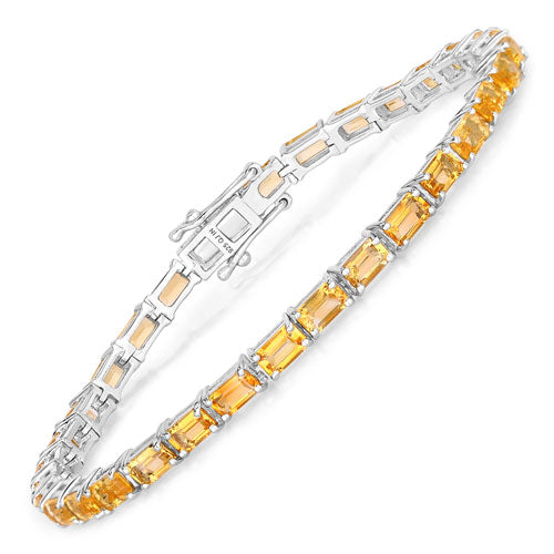 12.80 Carat Genuine Citrine .925 Sterling Silver Bracelet