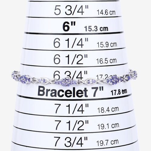 3.20 Carat Genuine Tanzanite .925 Sterling Silver Bracelet