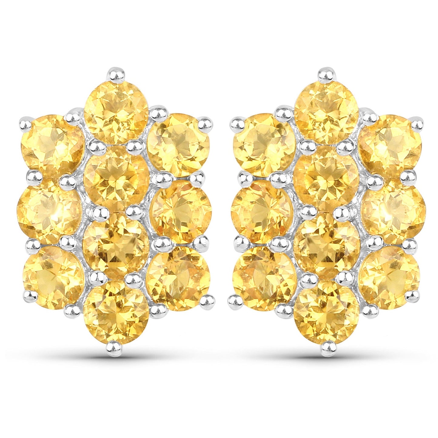 6.60 Carat Genuine Citrine .925 Sterling Silver 3 Piece Jewelry Set (Ring, Earrings, and Pendant w/ Chain)