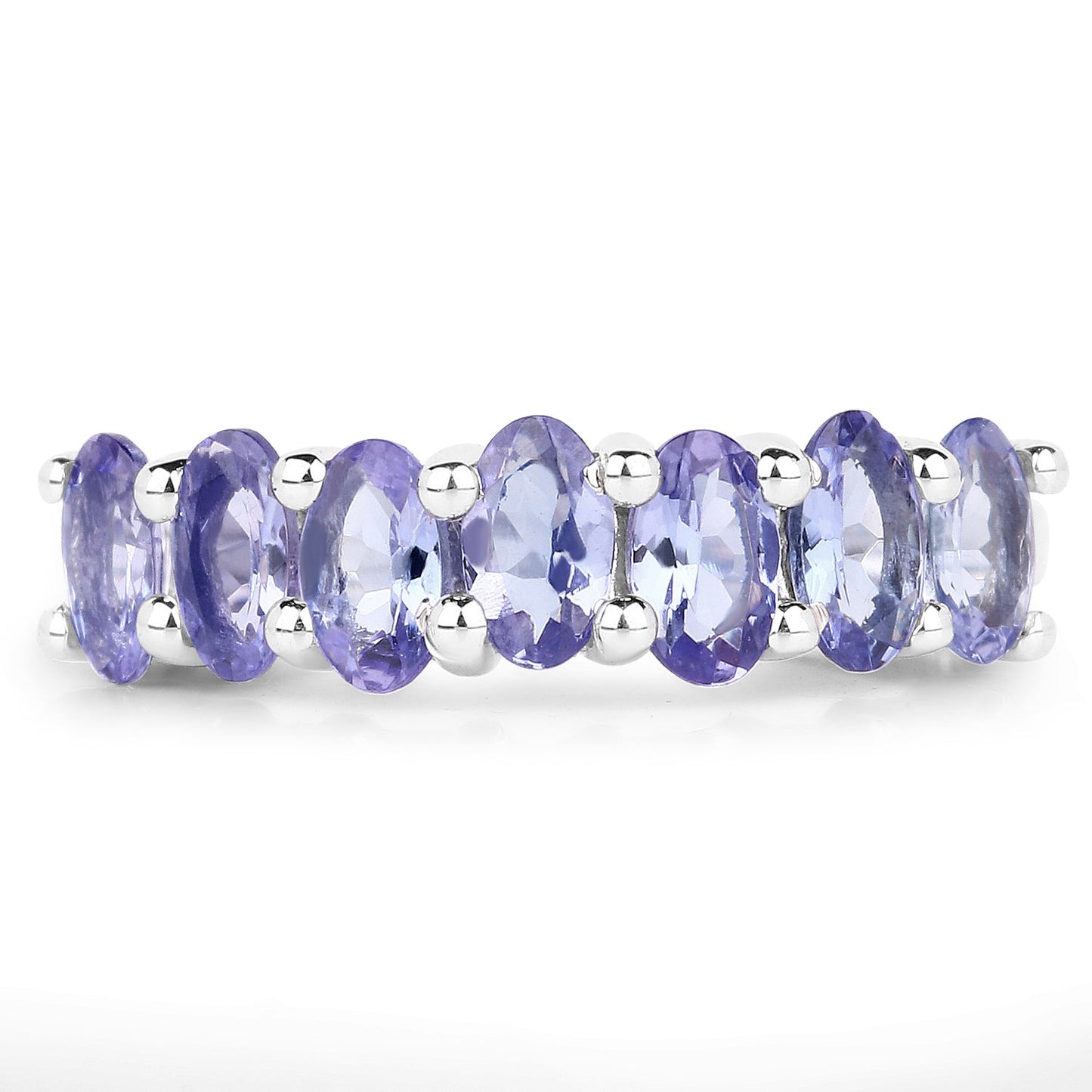 1.75 Carat Genuine Tanzanite .925 Sterling Silver Ring