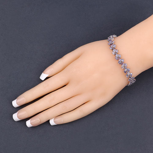 12.04 Carat Genuine Tanzanite .925 Sterling Silver Bracelet
