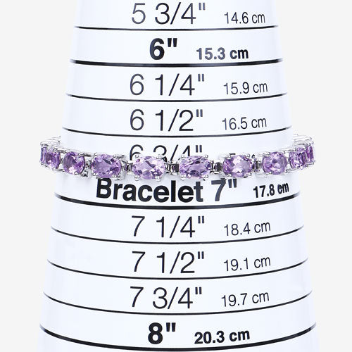 14.40 Carat Genuine Amethyst .925 Sterling Silver Bracelet