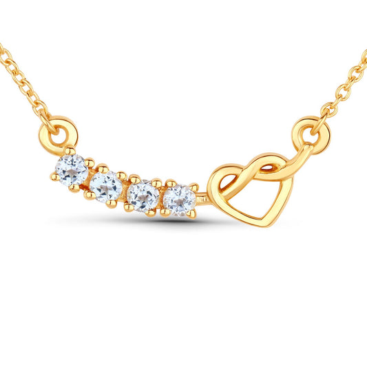 0.24 Carat Genuine Aquamarine .925 Sterling Silver Necklace