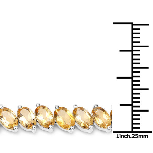 18.06 Carat Genuine Citrine .925 Sterling Silver Bracelet