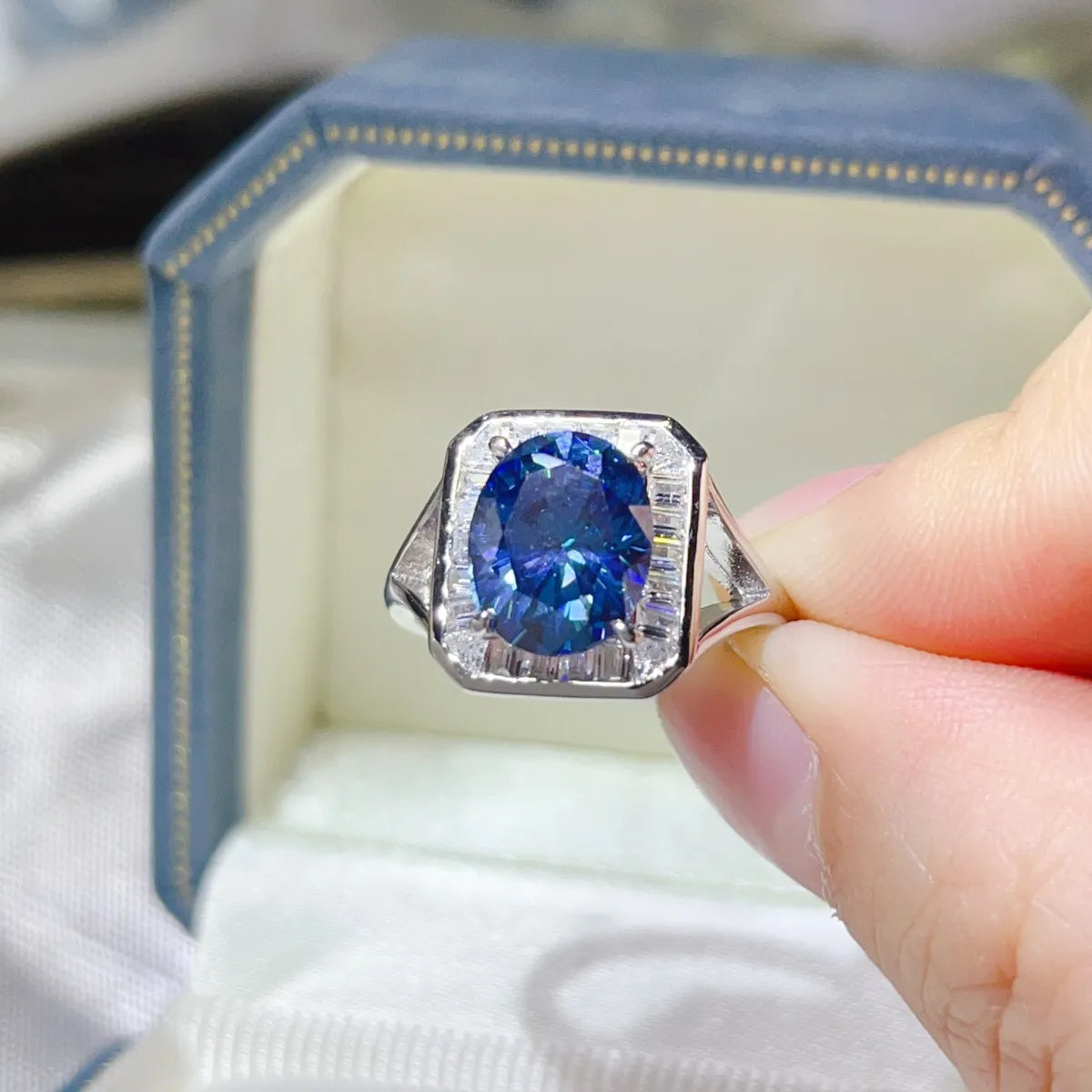 3 Carat Moissanite Square Ring