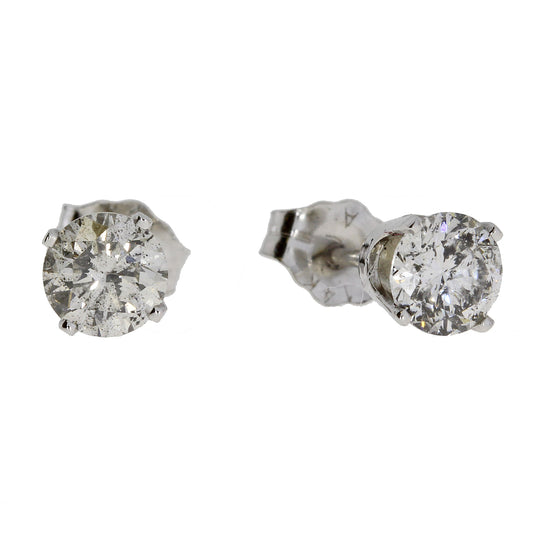 1.00ct Diamond Stud Earrings 14KT White Gold