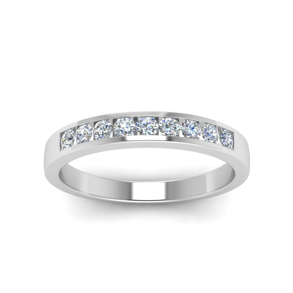 Channel 9 Stone Mens Wedding Ring