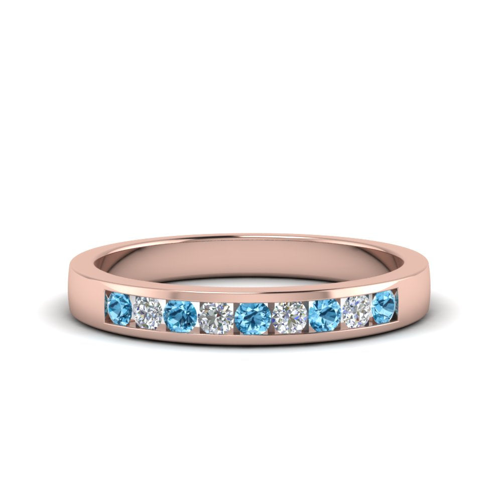 Channel 9 Stone Mens Wedding Ring
