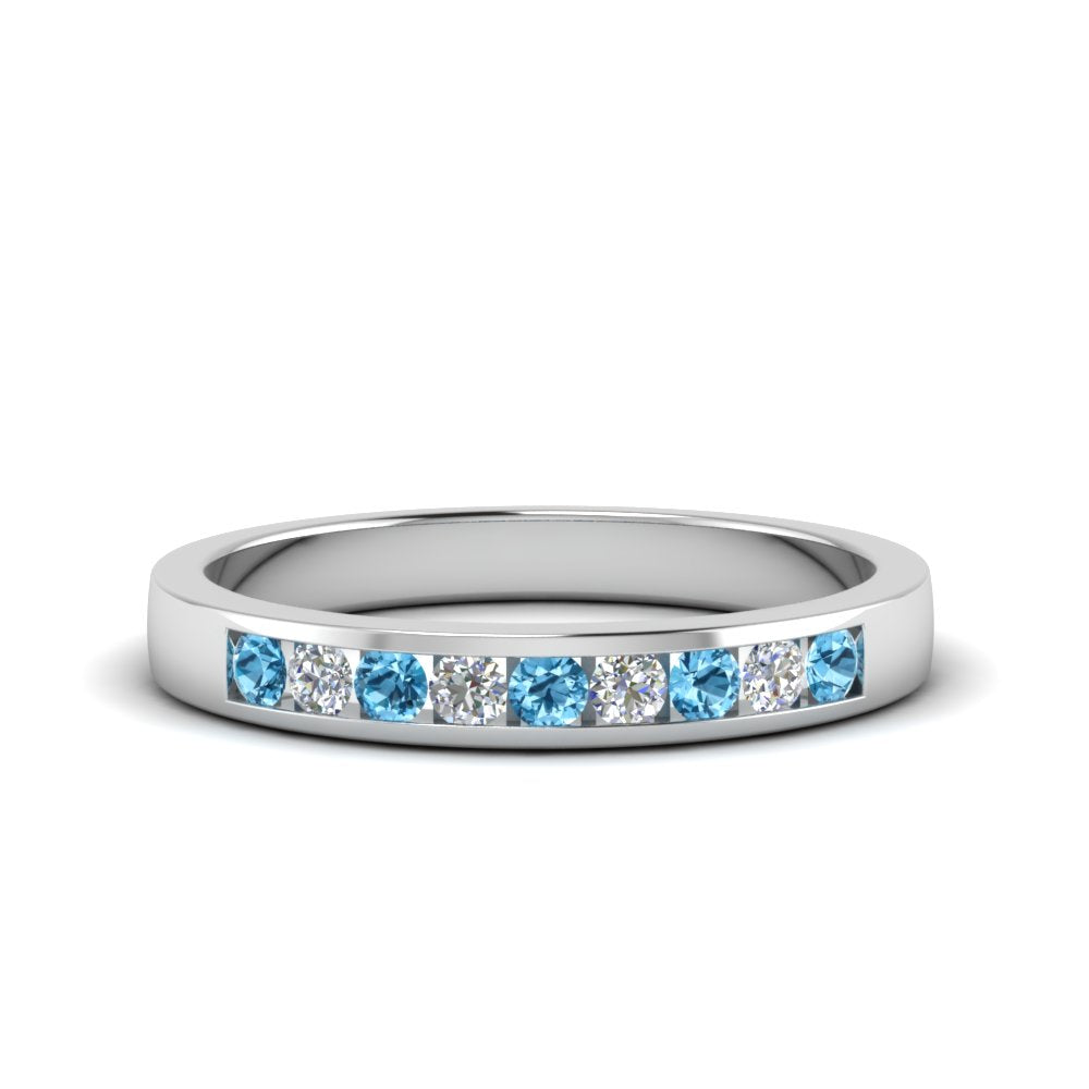 Channel 9 Stone Mens Wedding Ring