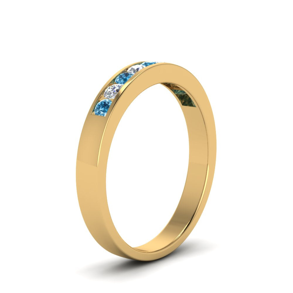 Channel 9 Stone Mens Wedding Ring