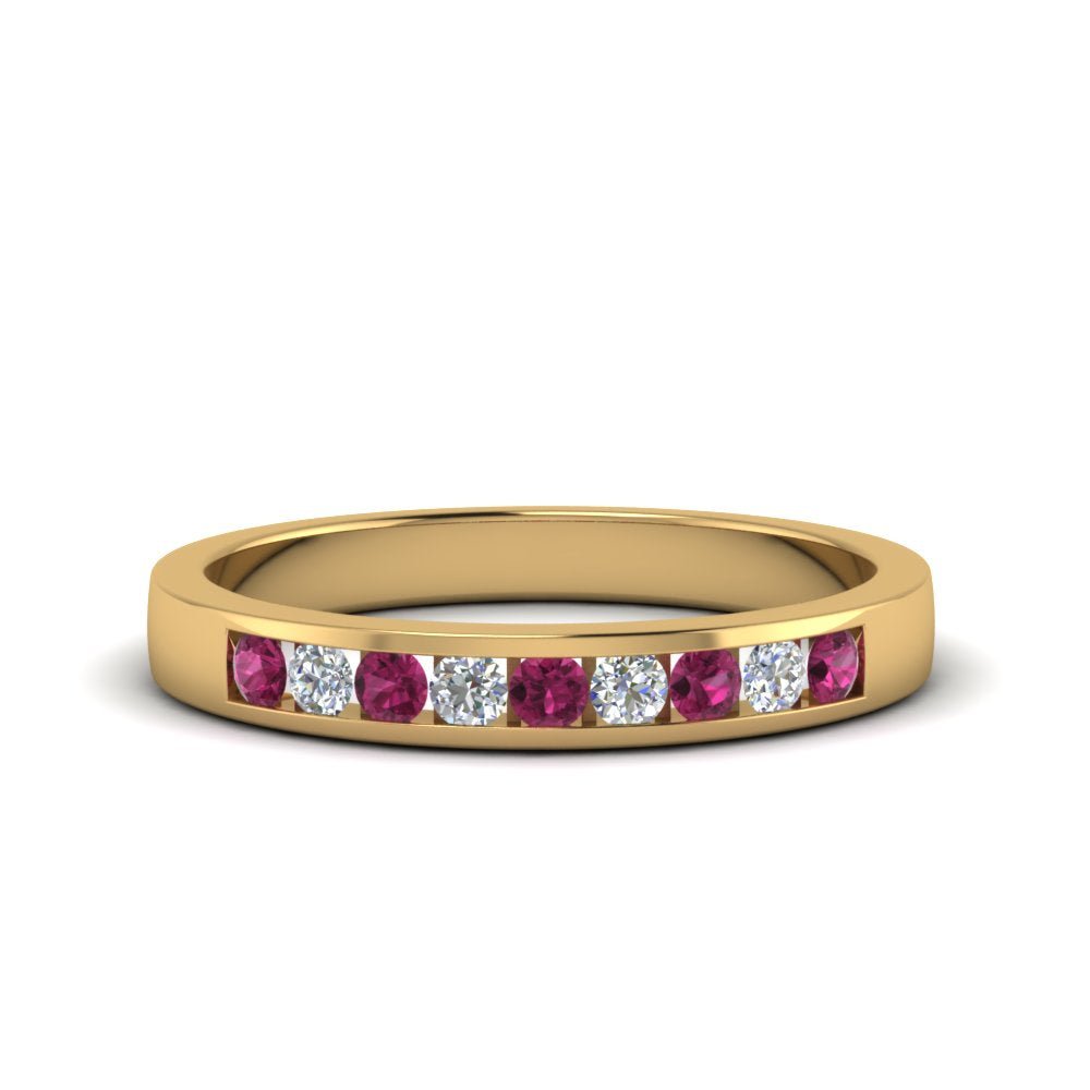 Channel 9 Stone Mens Wedding Ring