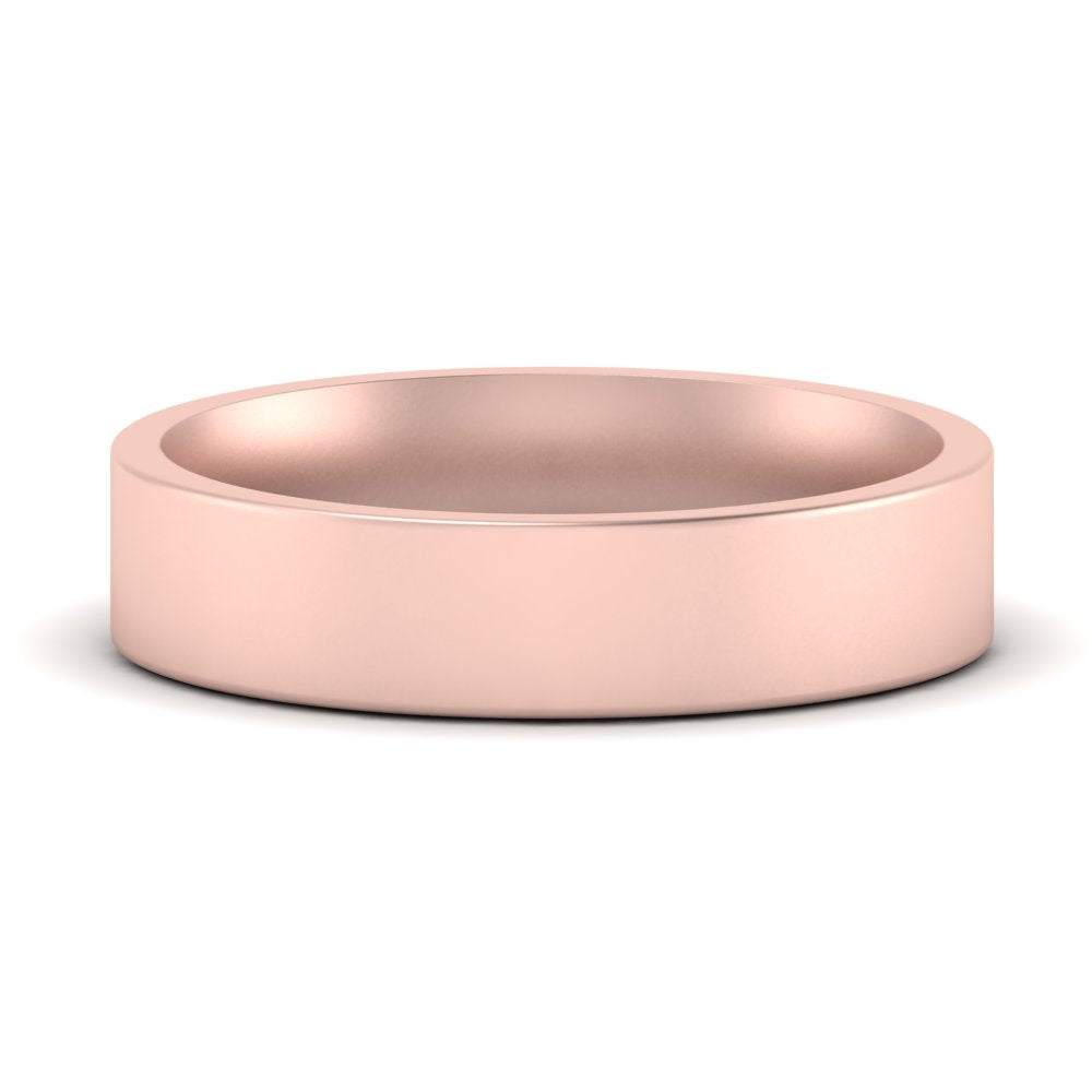 Comfort Fit Flat 4 mm Mens Wedding Band