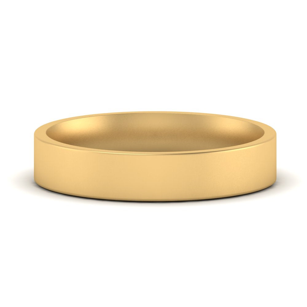 Comfort Fit Flat 4 mm Mens Wedding Band