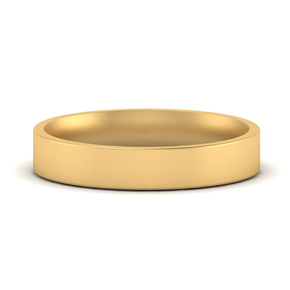Comfort Fit Flat 4 mm Mens Wedding Band