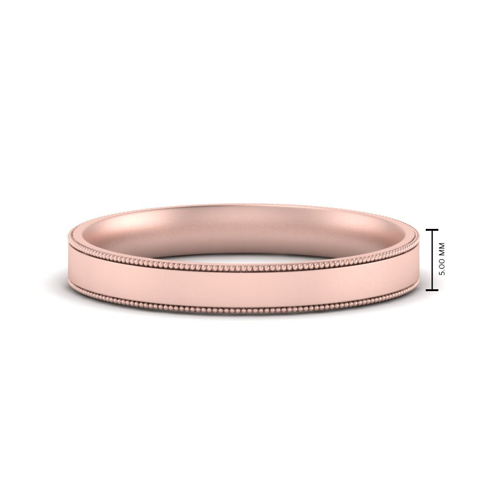 4 mm Stepped Edge Comfort Fit Flat Mens Band