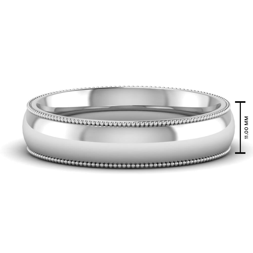 4 mm Comfort Fit Wedding Band Milgrain Edge