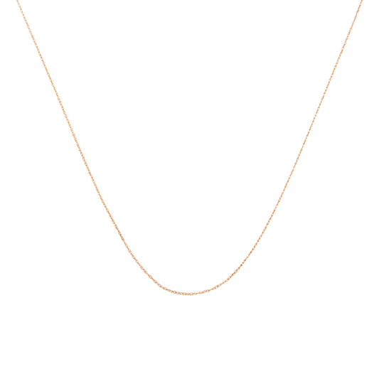 Solid 10K Yellow Gold 0.5mm Slim and Dainty Unisex 18" Rope Chain Necklace
