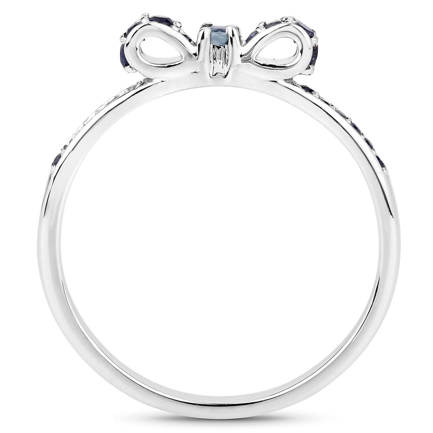 0.31 Carat Genuine Blue Sapphire 14K White Gold Ring