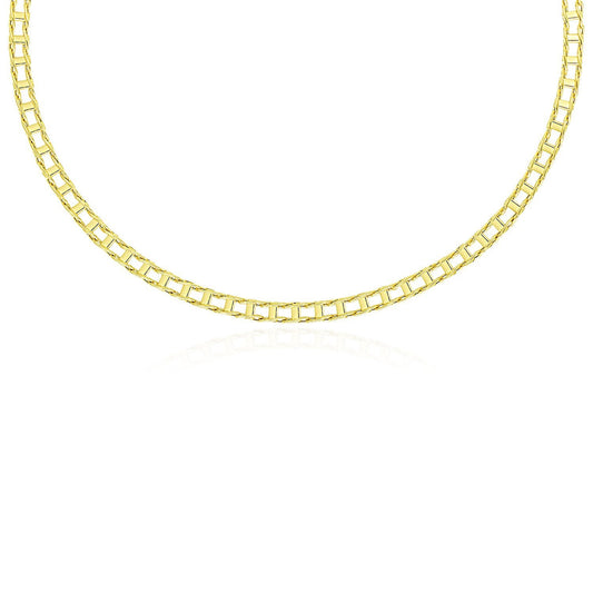 14k Yellow Gold Men's Necklace with Track Design Links