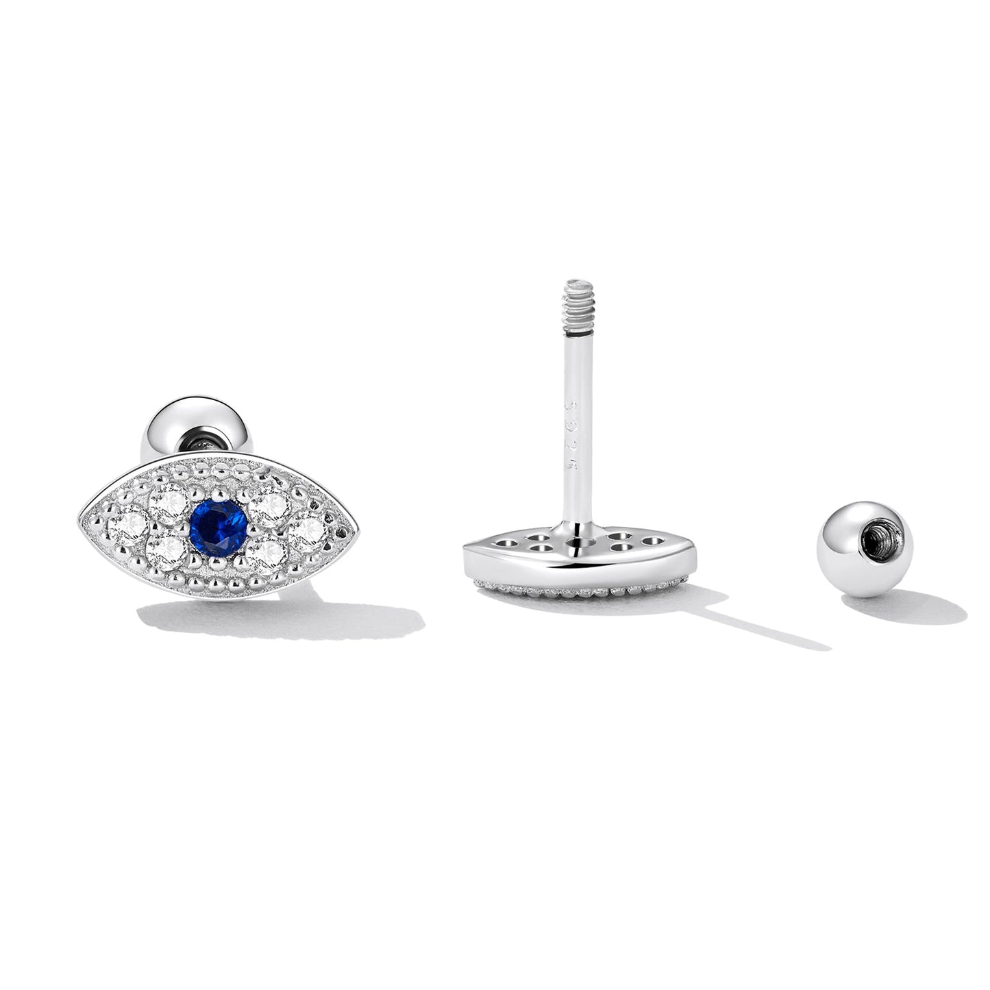 925 Sterling Silver & Pavé Setting CZ Earrings