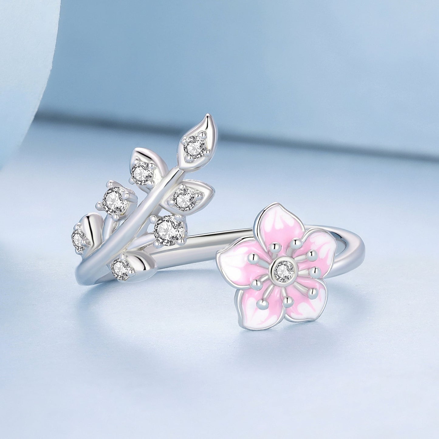 925 Sterling Silver Enamel Plated Platinum Ring 1.9mm for Women