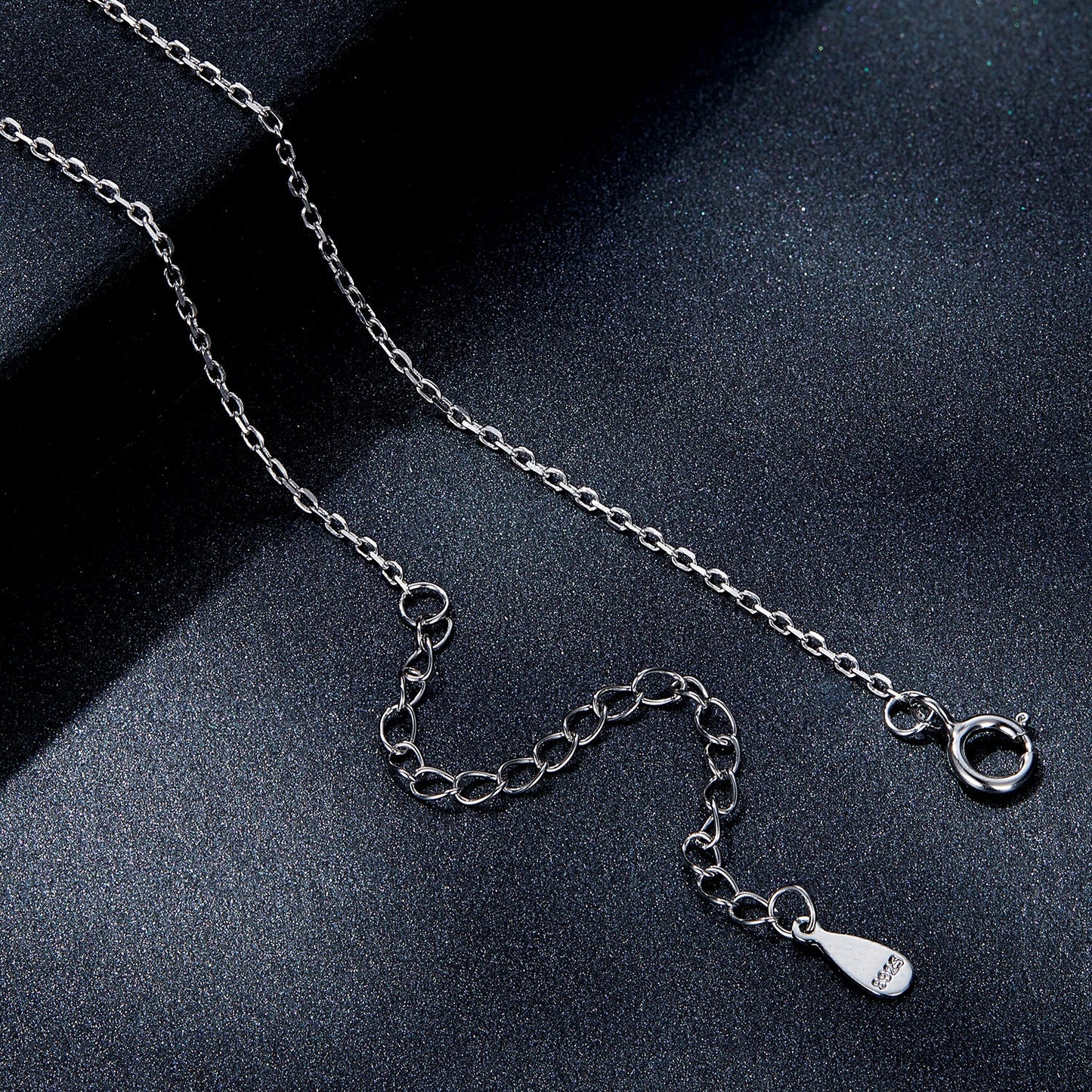 925 Sterling Silver Plated Platinum Moissanite Necklace 39+5cm for Women