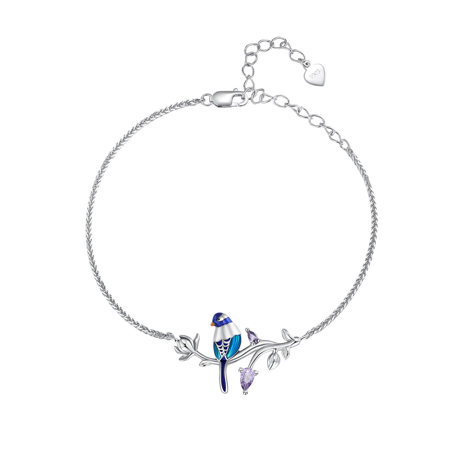 925 Sterling Silver Enamel Bracelet with Pavé Setting CZ