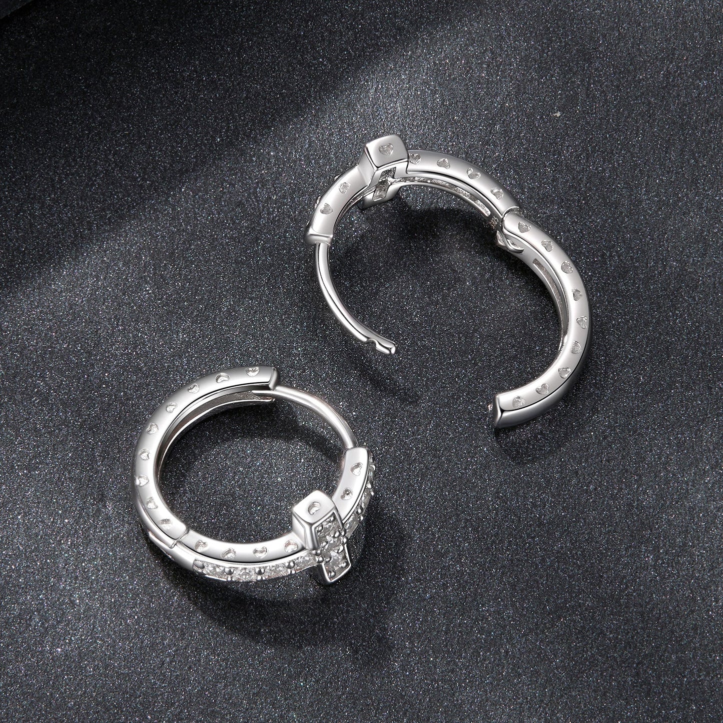 925 Sterling Silver Moissanite Earrings 1.3cm for Women