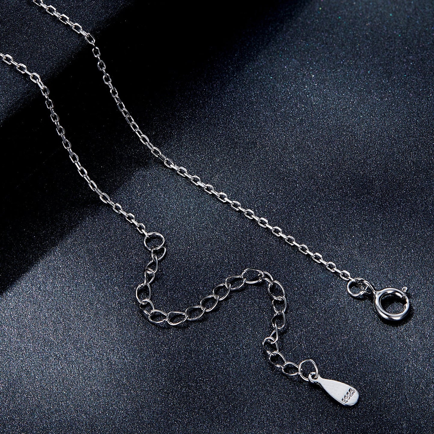 925 Sterling Silver Moissanite Necklace 39cm+5cm Length for Women
