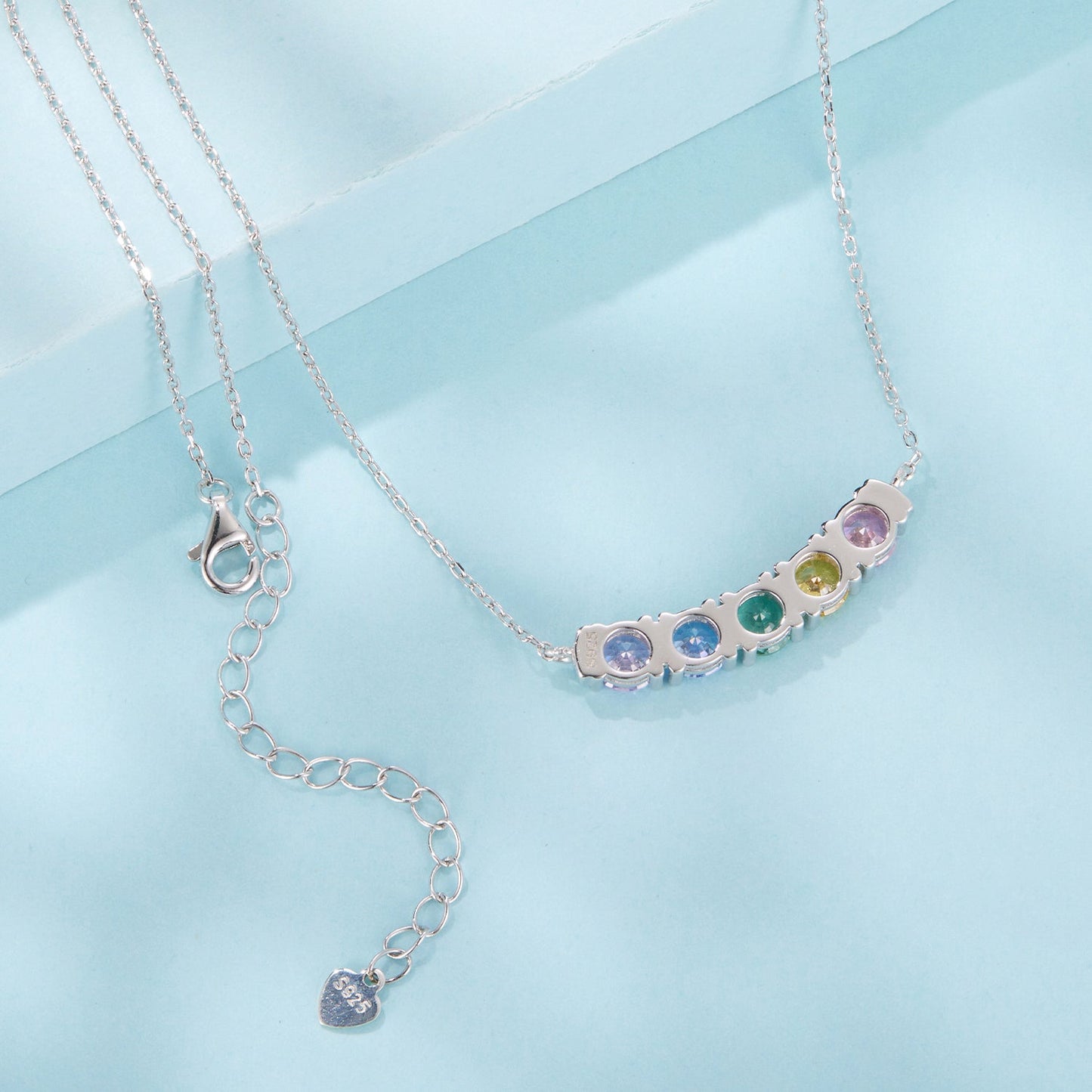 925 Sterling Silver White Gold Plated 40+5cm Necklace with Pavé Setting CZ for Women