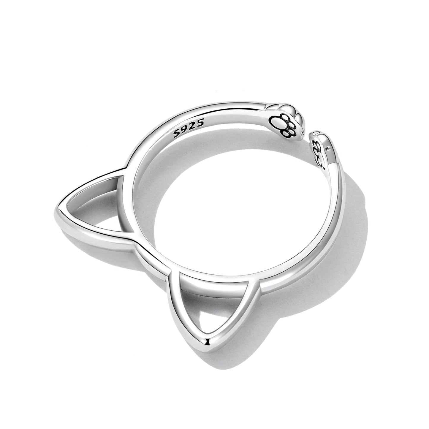 925 Sterling Silver Oxidized Paw Design Ring
