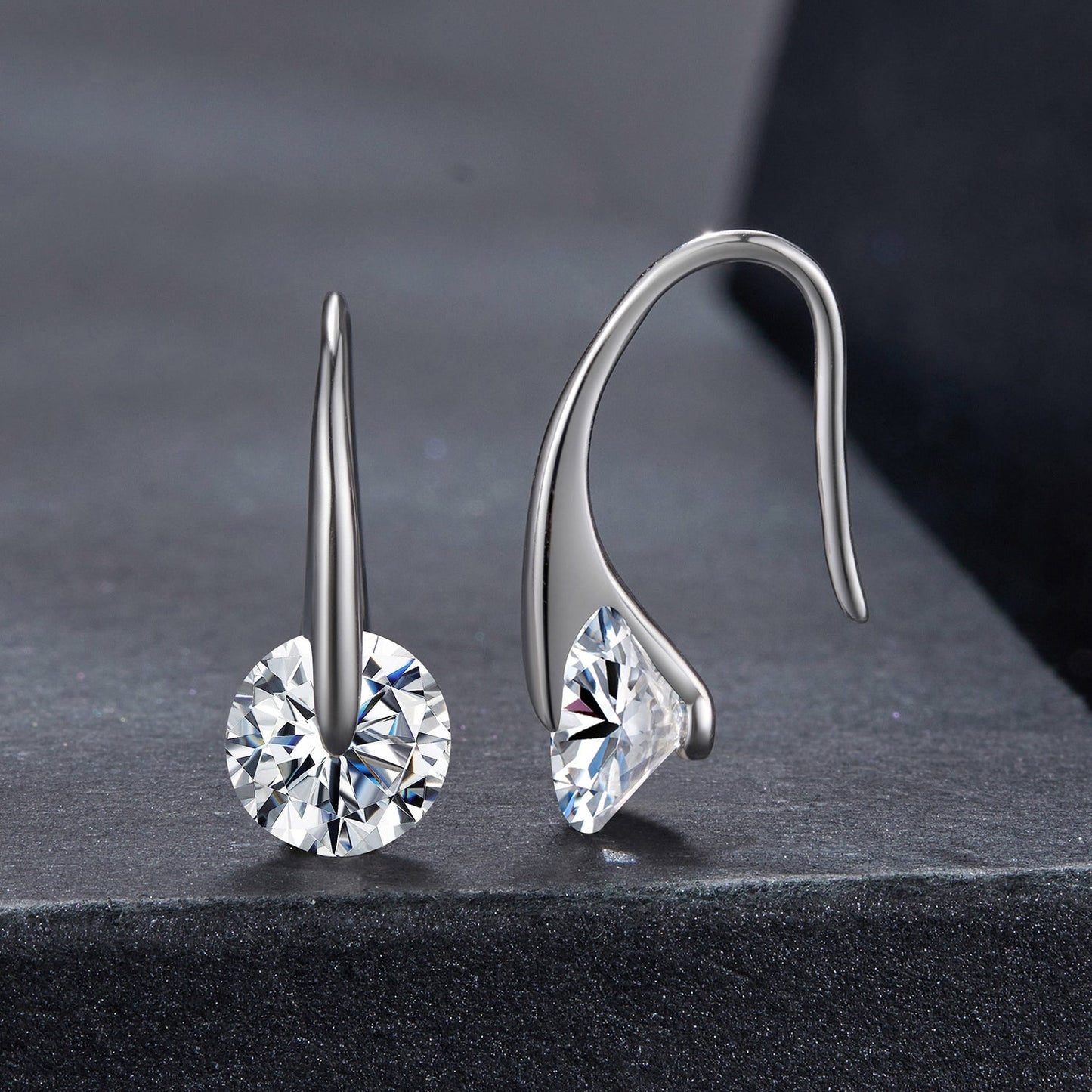 925 Sterling Silver Moissanite 1ct Earrings for Women