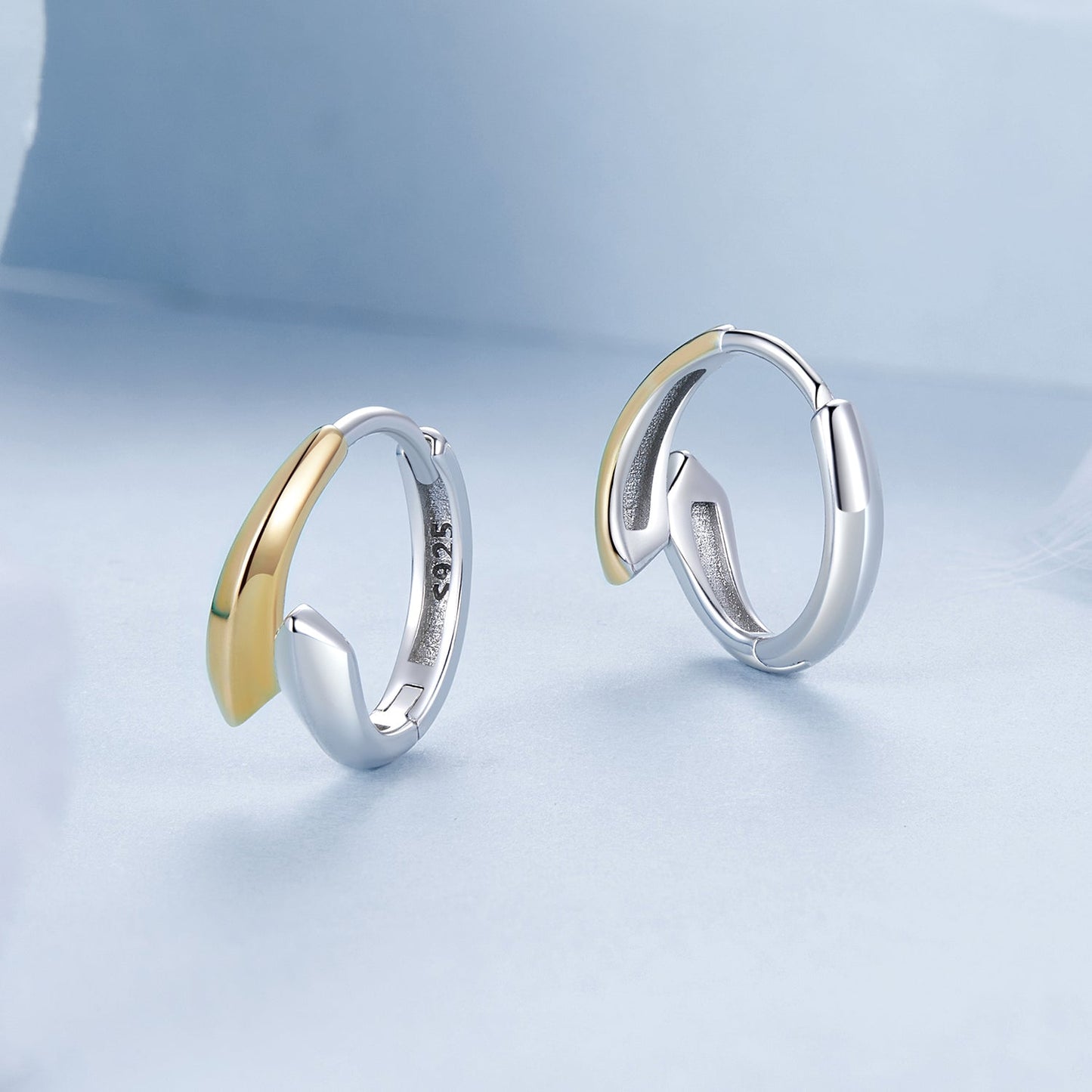 925 Sterling Silver White Gold Plated Earrings 13*6mm for Women