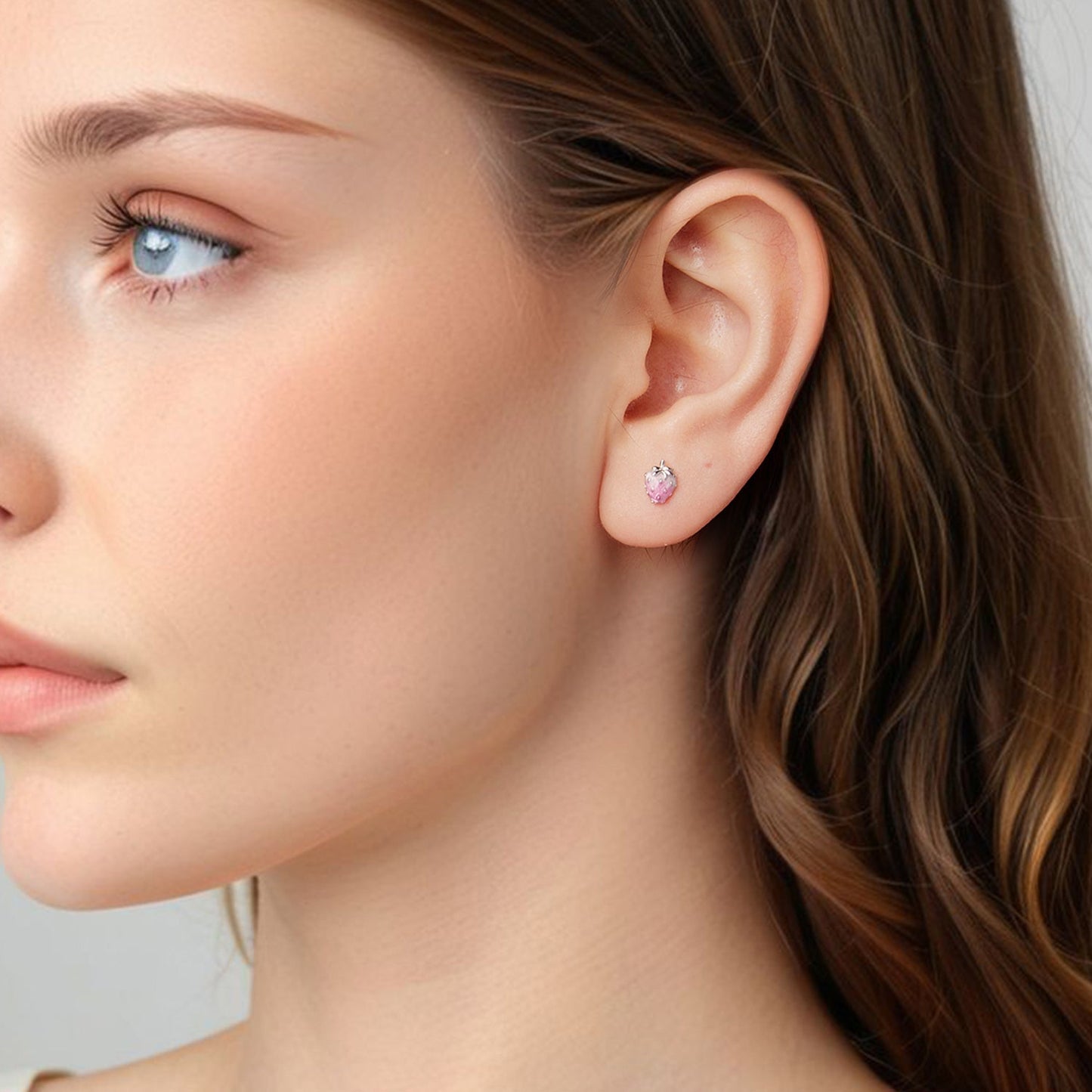 925 Sterling Silver White Gold Plated Enamel Earrings