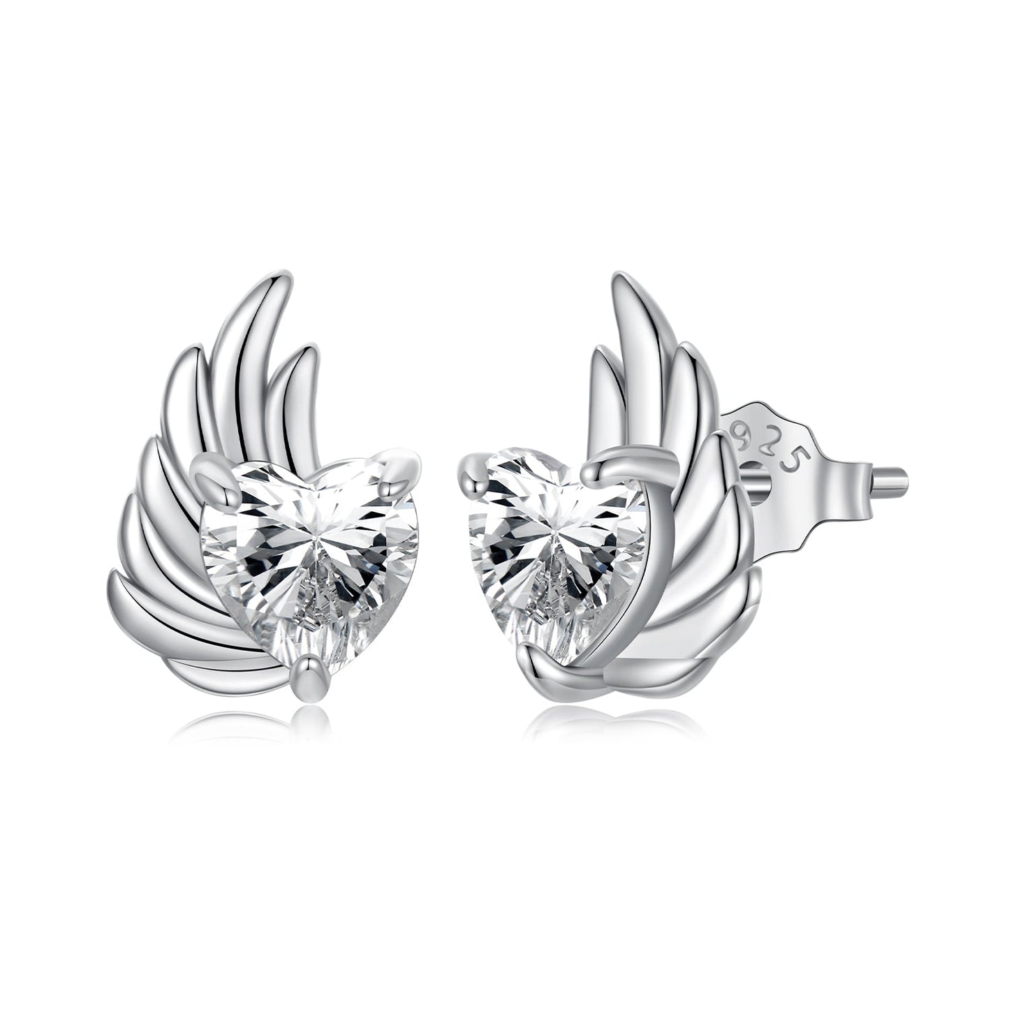 925 Sterling Silver Earrings with Pavé Setting CZ in Oxidized Silver - 1.0*0.7cm