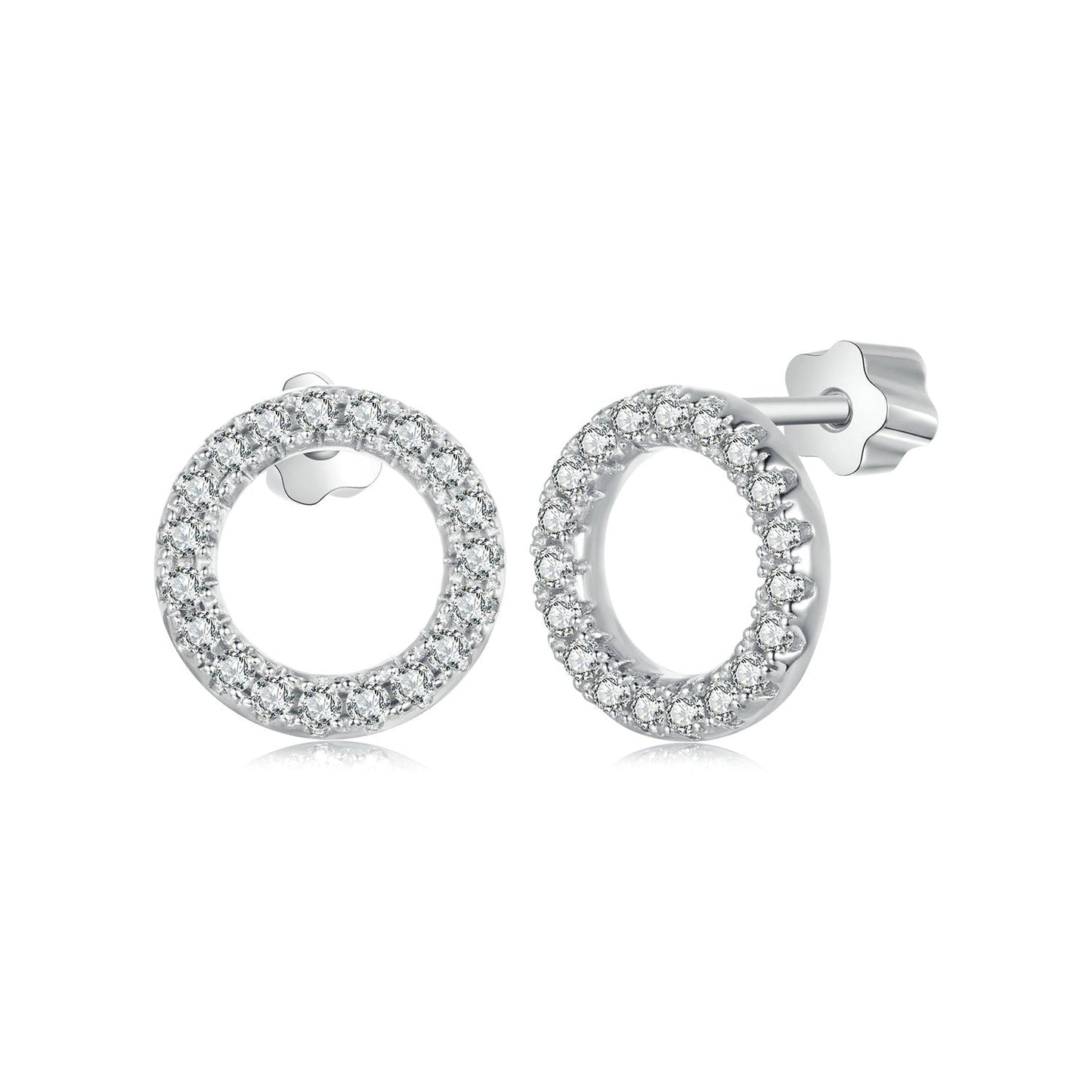 925 Sterling Silver 10mm Moissanite Earrings for Women