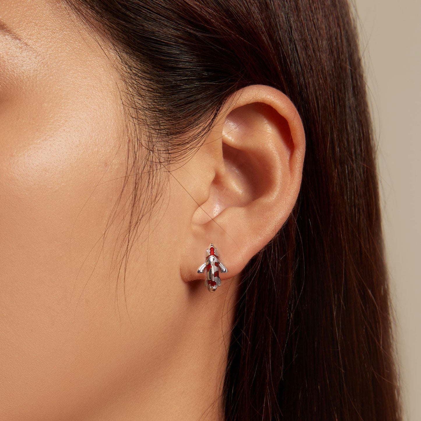 925 Sterling Silver Enamel and CZ Earrings with Platinum Plating for Women