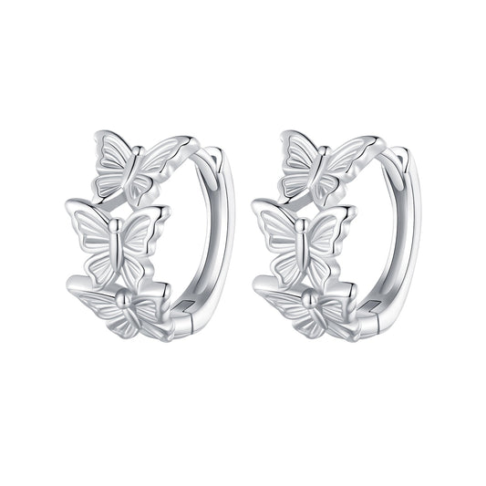 S925 Sterling Silver Earrings with Plated Platinum for Women